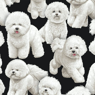 Timeless Treasures Fabric Timeless Treasures Bichon Frise Black Fabric  - The Sewing Studio for sale UK - The Sewing Studio