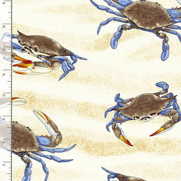 Timeless Treasures Fabric Timeless Treasures Crabs on Sand  - The Sewing Studio for sale UK - The Sewing Studio