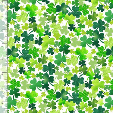 Timeless Treasures Fabric Timeless Treasures Fabric Clovers White  - The Sewing Studio for sale UK - The Sewing Studio