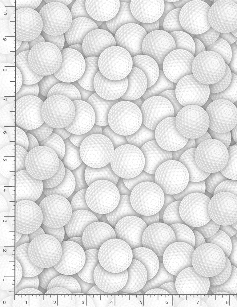 Timeless Treasures Fabric Timeless Treasures Fabric Packed Golf Balls C8048  - The Sewing Studio