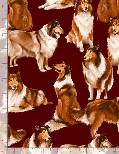 Timeless Treasures Fabric Timeless Treasures Fabric Realistic Collies  - The Sewing Studio