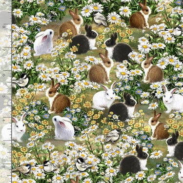 Timeless Treasures Fabric Timeless Treasures Fabric Spring Meadow Bunnies  - The Sewing Studio for sale UK - The Sewing Studio