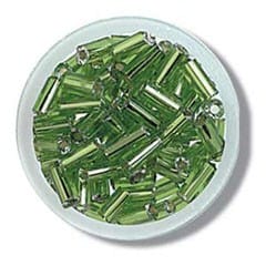 Trimits Beads Sequins Accessories Bugle Beads: Green: Pack of 8g  - The Sewing Studio