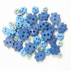 Trimits Buttons Mini Flower Craft Buttons: Blue: 2.5g pack  - The Sewing Studio