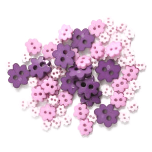 Trimits Buttons Mini Flower Craft Buttons: Lilac: 2.5g pack  - The Sewing Studio for sale UK - The Sewing Studio