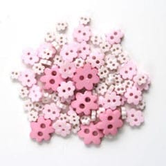 Trimits Buttons Mini Flower Craft Buttons: Pink: 2.5g pack  - The Sewing Studio for sale UK - The Sewing Studio