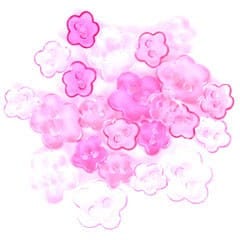 Trimits Buttons Mini Flowers Craft Buttons Transparent Pink: 1.5g pack  - The Sewing Studio