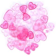 Trimits Buttons Mini Hearts Craft Buttons Transparent Pink: 1.5g pack  - The Sewing Studio for sale UK - The Sewing Studio