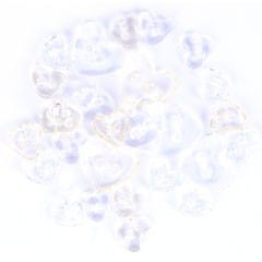 Trimits Buttons Mini Hearts Craft Buttons Transparent White: 1.5g pack  - The Sewing Studio