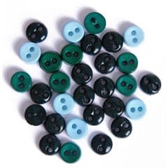 Trimits Buttons Mini Round Craft Buttons Green: 2g pack  - The Sewing Studio