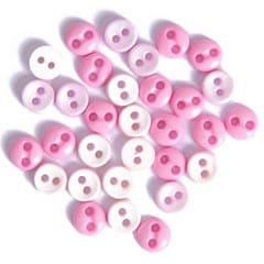 Trimits Buttons Mini Round Craft Buttons Pink: 2g pack  - The Sewing Studio