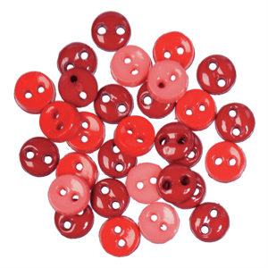 Trimits Buttons Mini Round Craft Buttons Red: 2g pack  - The Sewing Studio