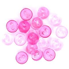 Trimits Buttons Mini Round Craft Buttons Transparent Pink: 1.5g Pack  - The Sewing Studio