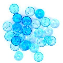 Trimits Buttons Mini Round Craft Buttons Transparent Turquoise: 1.5g Pack  - The Sewing Studio