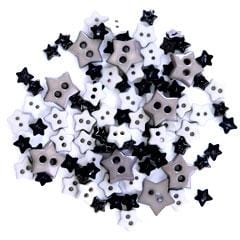 Trimits Buttons Mini Star Craft Buttons Black: 2.5g pack  - The Sewing Studio