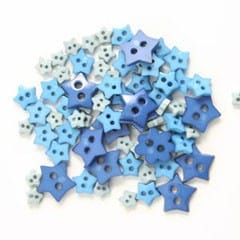 Trimits Buttons Mini Star Craft Buttons Blue: 2.5g pack  - The Sewing Studio