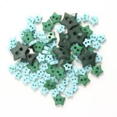 Trimits Buttons Mini Star Craft Buttons Green: 2.5g pack  - The Sewing Studio