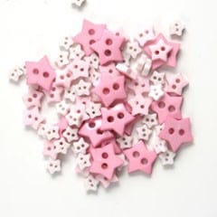 Trimits Buttons Mini Star Craft Buttons Pink: 2.5g pack  - The Sewing Studio for sale UK - The Sewing Studio