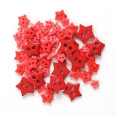 Trimits Buttons Mini Star Craft Buttons Red 2.5g pack  - The Sewing Studio