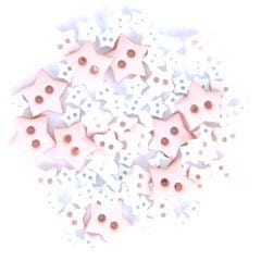 Trimits Buttons Mini Star Craft Buttons White: 2.5g pack  - The Sewing Studio