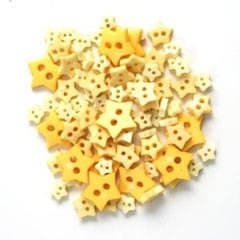 Trimits Buttons Mini Star Craft Buttons Yellow: 2.5g pack  - The Sewing Studio