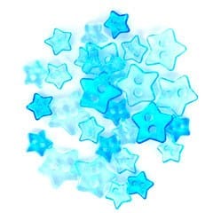 Trimits Buttons Mini Stars Craft Buttons Transparent Turquoise: 1.5g Pack  - The Sewing Studio