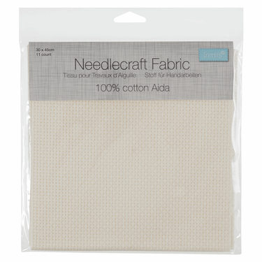 Trimits Embroidery Accessories Aida Needlecraft Fabric 11 Count 30cm x 45cm Cream  - The Sewing Studio for sale UK - The Sewing Studio