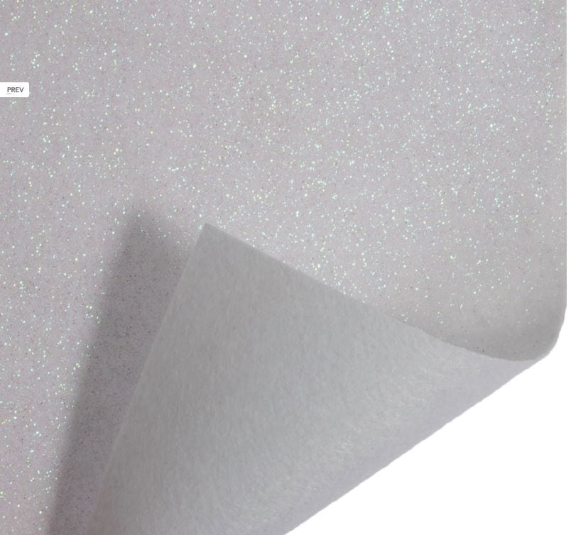 Trimits Felt Glitter Felt Fabric Sheet White 23cm x 30cm  - The Sewing Studio