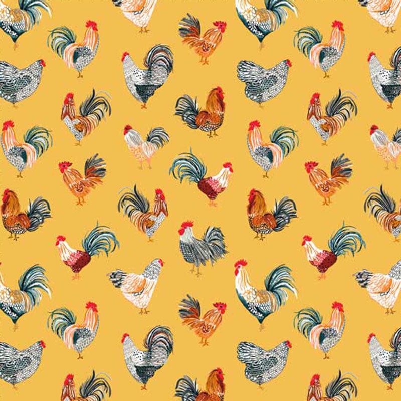 Windham Fabric Farm Fresh Fabric Chickens Sunshine 53216-6  - The Sewing Studio