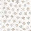 Softie Minky Fabric Rustic Light Snowflakes