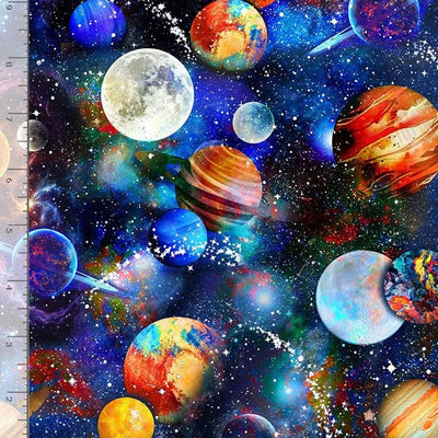 Softie Minky Fabric Space Planets
